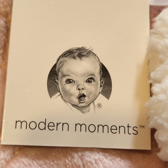 Modern Moments by Gerber NEW Pink & White Plush Sherpa Lined Baby Blanket - Picture 2 of 6